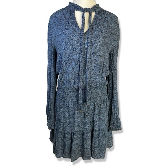 ⭐️MICHAEL KORS Paisley V Neck Drop Waist Mini Dress - Picture 1 of 8